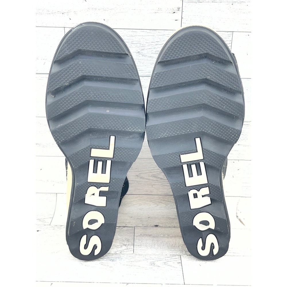 Sorel Joanie II Hi Slingback Wedge Sandals Black Leather Espadrille Women Sz 10 - Picture 7 of 11